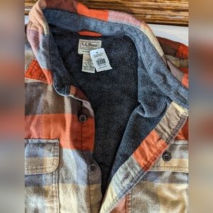 NEW with Tags LL Bean Fleece Lined Tall Men's Flannel Shirt Jacket